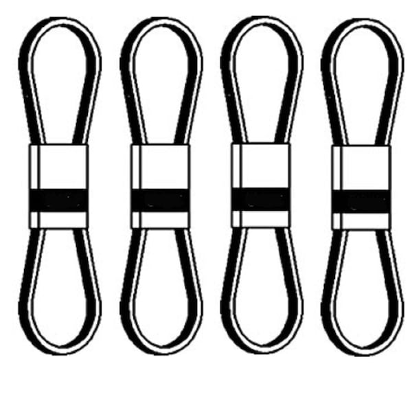 Aftermarket 274224 Mower Set of 4 Main Drive Belts Fits Ford Fits JD Kuhn 442 452 462 463 96 MOB40-0006 - main